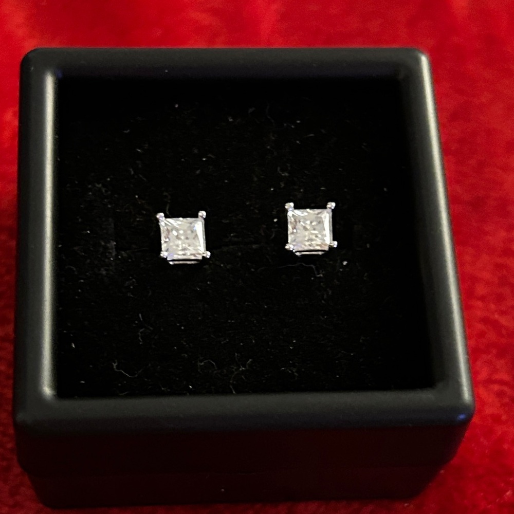 Classic Moissanite‎ Diamond Screwback Stud Earrings perfect for kids